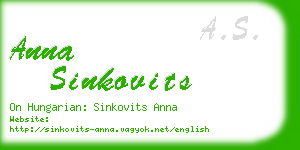 anna sinkovits business card
